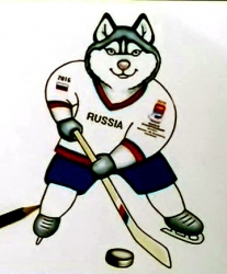 Собака Лайка Байкал Талисман хоккей 2016 Россия