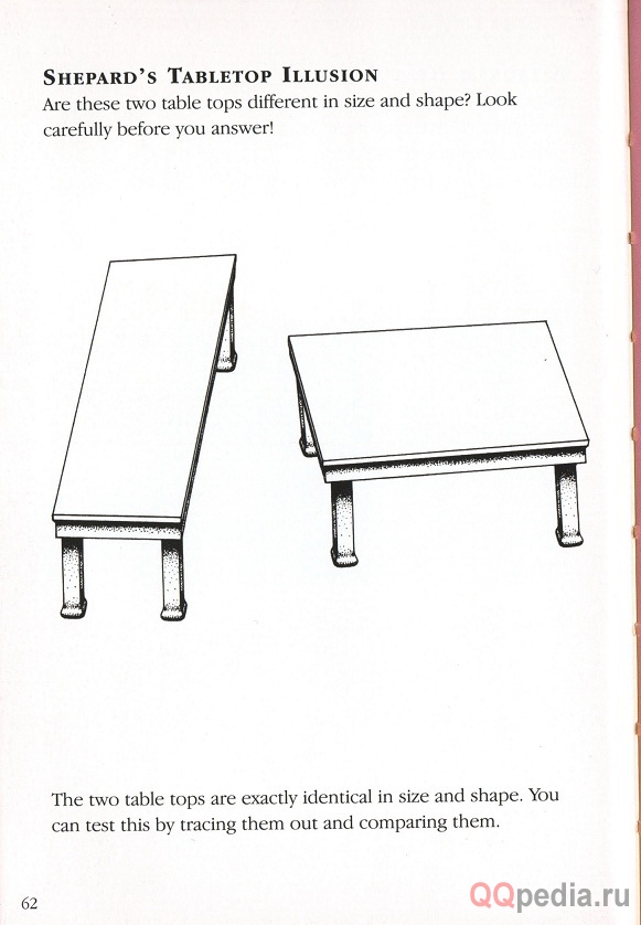 два одинакового размера стола, хотя вам кажутся что размеры разные